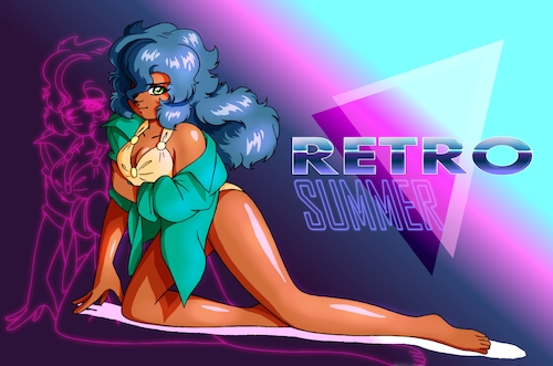 Cartoon: Retro Girl Melyona Summer 001 (medium) by BDTXIII tagged retrogirlmelyona