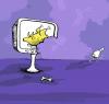 Cartoon: Sorry! i was so hungry. (small) by Mohsen Zarifian tagged food,chicken,television,hungry,poverty