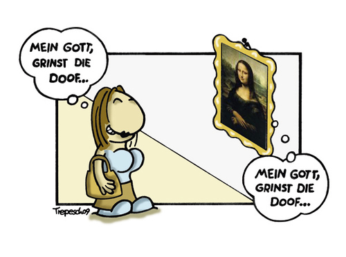 Cartoon: dooooof.... (medium) by Marcus Trepesch tagged art,mona,lisa,vernissage,kunst,comic,cartoon,funnies
