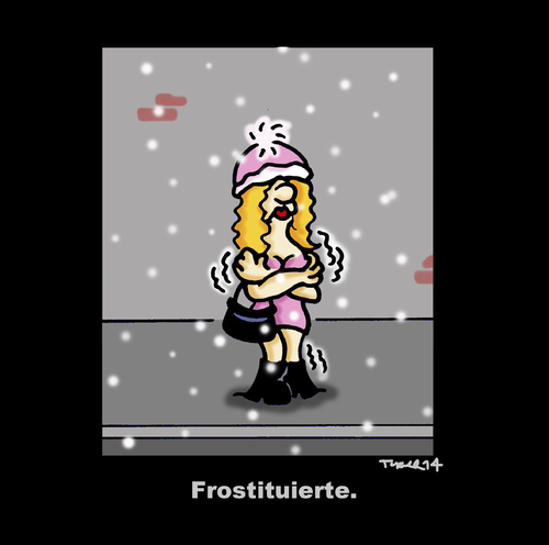 Cartoon: Frostituierte (medium) by Marcus Trepesch tagged whore,winter,cartoon