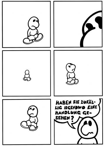 Cartoon: Handlung? (medium) by Marcus Trepesch tagged blackwhiteblackwhite