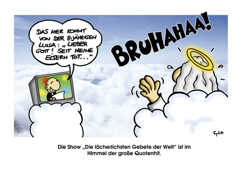 Cartoon: Prayers... (medium) by Marcus Trepesch tagged god,religion,heaven,life,cartoon