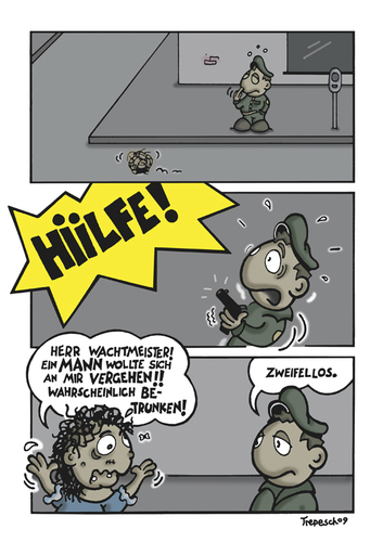 Cartoon: Zweifellos (medium) by Marcus Trepesch tagged cartoon,comic,police,life