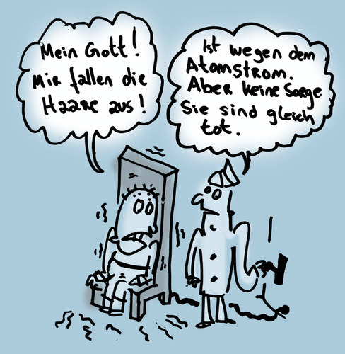 Cartoon: Atomstrom tötet! (medium) by Ludwig tagged nuclear,power,death,penalty,verstrahlt,atomstrom,atomkraftwerk