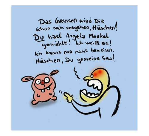 Cartoon: Geheime Wahlen (medium) by Ludwig tagged wahl,kanzlerin,merkel,häschen,wahlsieg,cdu