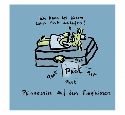 Cartoon: Prinzessin auf dem Furzkissen (medium) by Ludwig tagged prinzessin,schlafen,furz,furzkissen,märchen