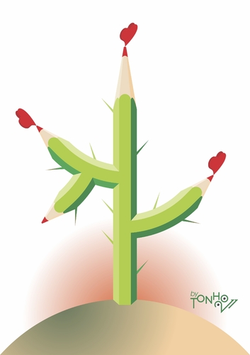 Cartoon: Cactus (medium) by Tonho tagged cactus,ecology,plant,pencils,madacar