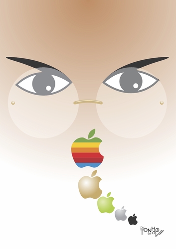 Cartoon: Steve Jobs (medium) by Tonho tagged steve,jobs,apple