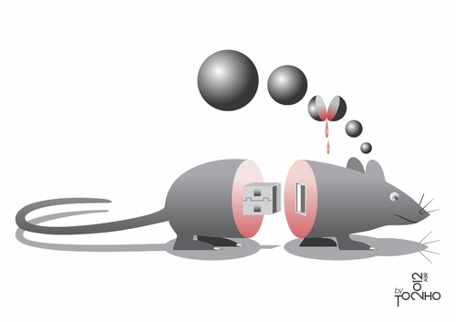 Cartoon: USB pen drive mouse (medium) by Tonho tagged usb,mouse,pendrive