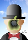 Cartoon: Ce non est pas Magritte (small) by Tonho tagged magritte,apple,clouds,sky