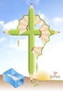 Cartoon: disappoint (small) by Tonho tagged disappoint,cross,ecology,pencil,crucify