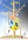 Cartoon: House in the tree (small) by Tonho tagged house,tree,escher