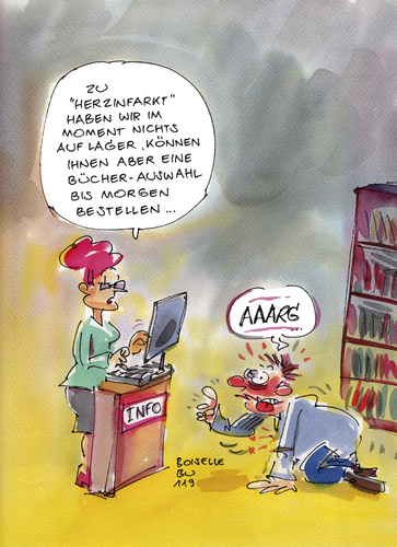 Cartoon: Buchhändler-Cartoon (medium) by Boiselle tagged buchhandel,steffen,boiselle