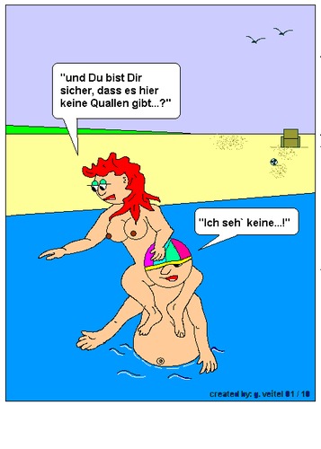 Cartoon: Strandleben auf Sylt (medium) by gert montana tagged sylt,strandleben,gertoons,fkk,nackt,meer,schwein,urlaub,freizeit,freizeitgestaltung