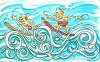 Cartoon: the competition (small) by rudat tagged moleskine,rudat,surf,competition,beach,ocean,waves
