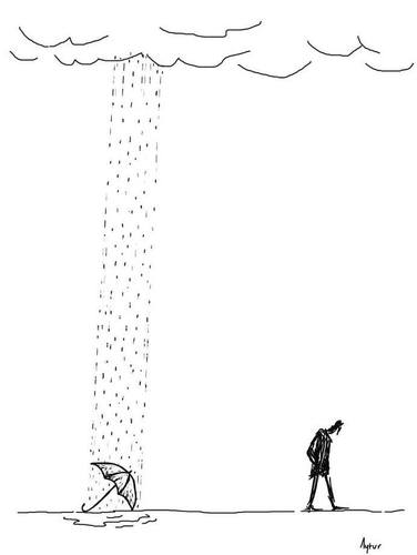 Cartoon: rain and human (medium) by aytrshnby tagged rain,and,human