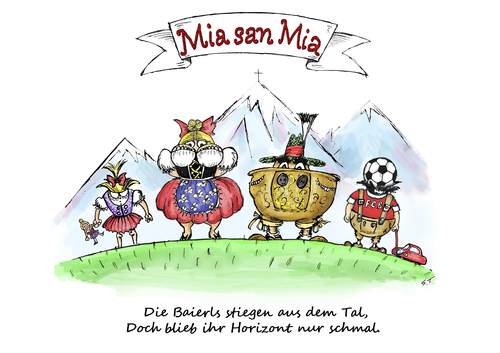 Cartoon: Die bayrische Sicht (medium) by Simpleton tagged lokalpatriotismus,san,mia,bayern