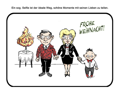 Cartoon: Frohes Fest (medium) by Simpleton tagged weihnachtsgrüße,familie,christbaumbrand,heiligabend,weihnachten