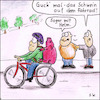 Cartoon: Fahrradschwein (small) by Storch tagged schwein,fahrrad,helm,fahrradhelm,schlachtfest,dorf