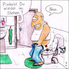 Cartoon: Im Stehen pinkeln war gestern (small) by Storch tagged toilette,bad