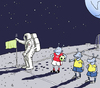 Cartoon: Corner flag (small) by Vasiliy tagged astronaut,establishment,installation,mounting,setting,corner,flag,moon,alien,extraterrestrial,planet,cosmos,space,universe,soccer,sport,football,ball,landing,mission,field,player,cosmonaut,banner,game