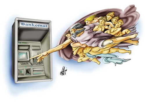 Cartoon: no title (medium) by Nikola Otas tagged bankomat