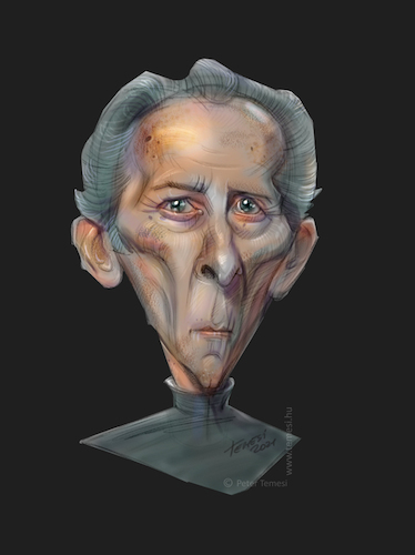 Cartoon: Peter Cushing (medium) by hopsy tagged peter,cushing,wilhuff,tarkin,star,wars,digital,caricature,cartoon,temesi