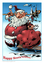 Cartoon: Happy Santa Claus! (small) by hopsy tagged happy,santa,claus,christmas,pine,bag,gift,surprise