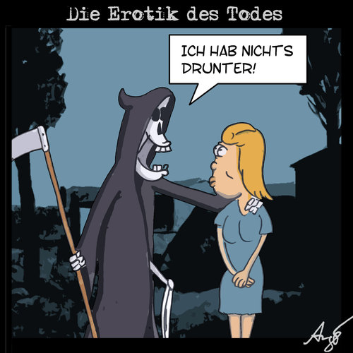 Cartoon: Die Erotik des Todes (medium) by Anjo tagged mädchen,tod,erotik