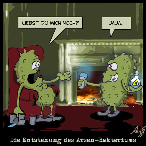 Cartoon: Entstehung des Arsen Bakteriums (medium) by Anjo tagged nasa,bakterien,arsen