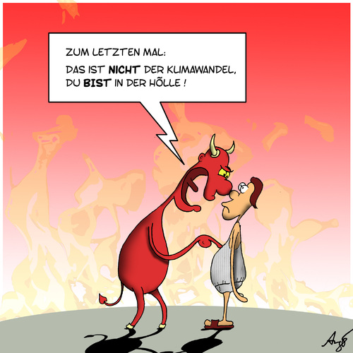 Cartoon: Hitzewelle (medium) by Anjo tagged sommer,teufel,klimawandel,hölle,hizte,hizte,hölle,klimawandel,teufel,sommer