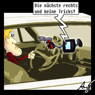 Cartoon: Navi-Gerät (medium) by Anjo tagged navi,kidnap,entführung
