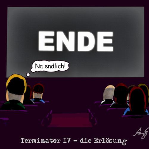 Cartoon: Terminator - die Erlösung (medium) by Anjo tagged terminator,erlösung,kino