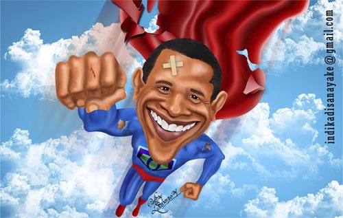 Cartoon: Barack obama after facing the ec (medium) by indika dissanayake tagged barack,obama