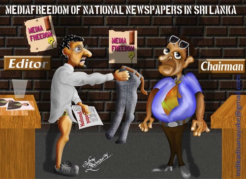 Cartoon: National Newspapers In Sri Lanka (medium) by indika dissanayake tagged newspapers,in,sri,lanka