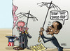 Cartoon: US debt ceiling raised (small) by Satish Acharya tagged usa,debt,obama
