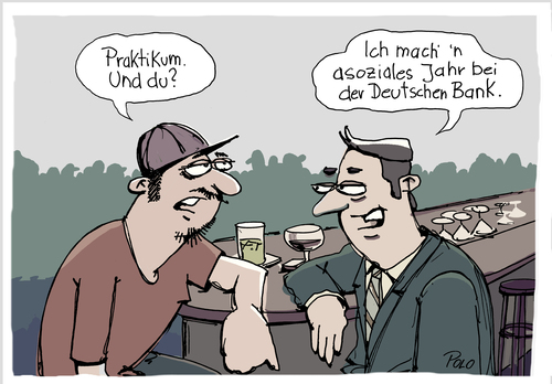 Cartoon: Asoziales Jahr (medium) by POLO tagged bank,banker,fsj,bar,bank,banker,fsj,bar