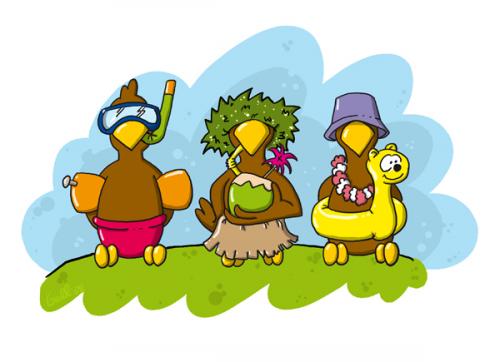 Cartoon: Crazy Birds - Summer Edition (medium) by gallion tagged animals,tierisch,vögel,birds,cartoon,toon,gallion,summer