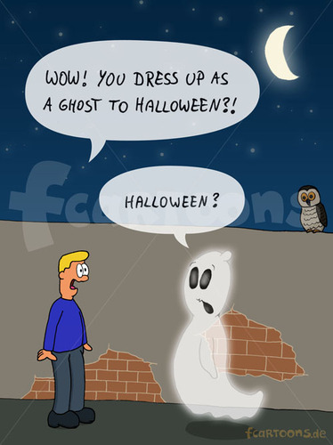 Cartoon: Halloween (medium) by Frank Zimmermann tagged halloween,brick,cartoon,comic,ghost,moon,night,wall,wow