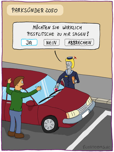 Cartoon: Parksünder (medium) by Frank Zimmermann tagged parksünder,politesse,parkplatz,ticket