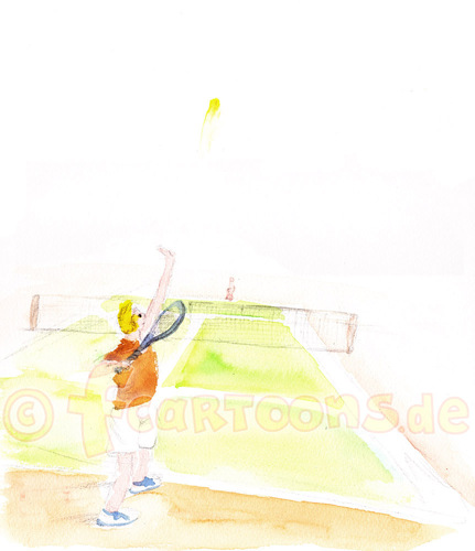 Cartoon: Tennisspieler Hensson (medium) by Frank Zimmermann tagged tennisspieler,hensson,tennis,court,wimbledon
