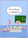 Cartoon: PHYSICS-LABORATORY (small) by Frank Zimmermann tagged physics,laboratory,worm,worms,wormhole,board,smock