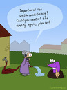 Cartoon: Waterquality (small) by Frank Zimmermann tagged waterquality,mole,purple,water,hose,granny,grandma,phone,call,fcartoons,cartoon,comic,complain