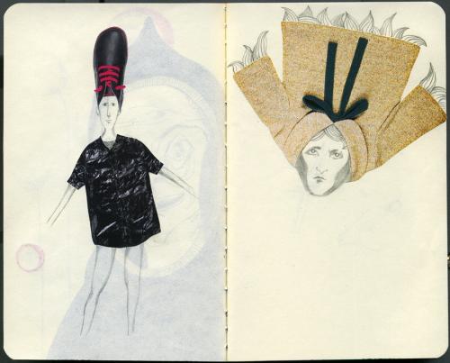 Cartoon: new dress (medium) by fake_glue tagged collage,pencil,moleskine