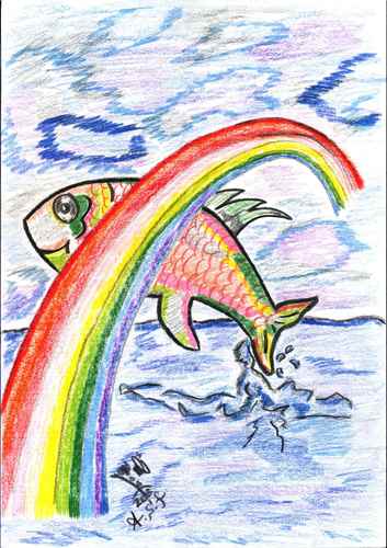 Cartoon: RAINBO (medium) by AHMEDSAMIRFARID tagged ahmed,samir,farid,cartoon,rainbo,caricature