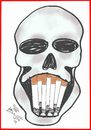 Cartoon: SKULL (small) by AHMEDSAMIRFARID tagged ahmed,samir,farid,skull,smoking,cegarette,egyptair,cartoon,caricature,artist,egypt,revolution,employee