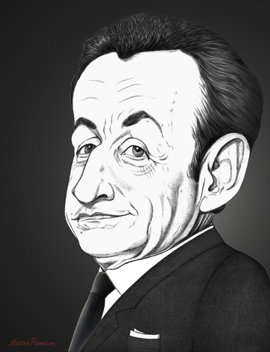 Cartoon: Nicolas Sarkozy. (medium) by Maria Hamrin tagged caricature,hungary,ump,president,france,paris,prince,andorra,chirac,hollande