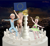 Cartoon: EU potentates. (small) by Maria Hamrin tagged caricature,tower,rompuy,barroso,ashton,euro,flag,eu,brussels,luxemburg,strasbourg,leaders