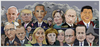 Cartoon: World leaders. (small) by Maria Hamrin tagged pope,trump,obama,clinton,putin,xi,jin,ping,barroso,junker,tusk,rompuy,ashton,mogherini,merkel,le,pen,hollande,cameron,löfven