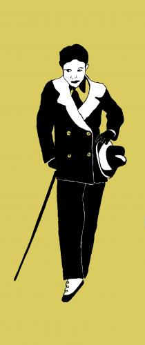 Cartoon: Grandpa Charlie (medium) by Octavine Illustration tagged 1920s,art,deco,gangster,zoot,suit,derby,bowler,cane,1930s,grandfather